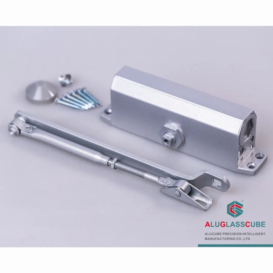 Adjustable Heavy Duty Hydraulic Automatic UL Listed Aluminum Alloy Square Type 45-85kg Glass Door Closer AGC-052